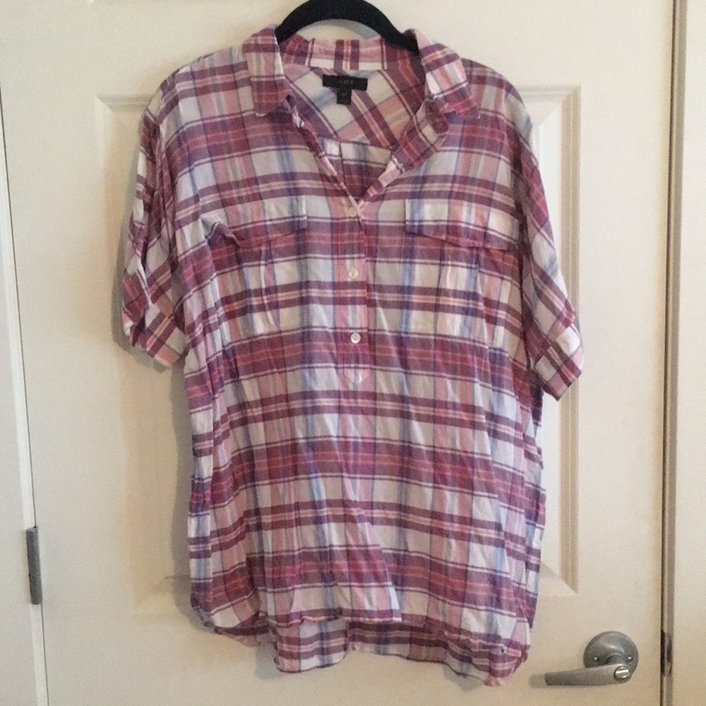 Jcrew plaid popover
